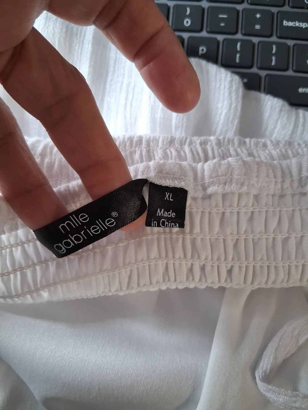 White Midi Dress XL Button Front Smocked SunDress Summer Boho Rayon - Picture 5 of 9